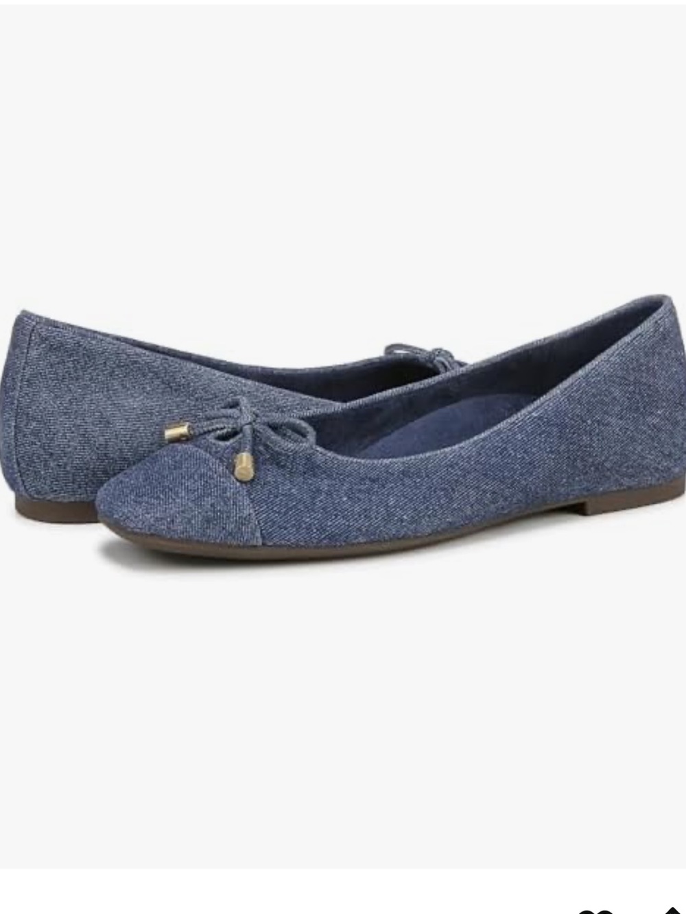 Vionic Women's Klara Skimmers Ballet Flat in Denim Blue Suede Size 9